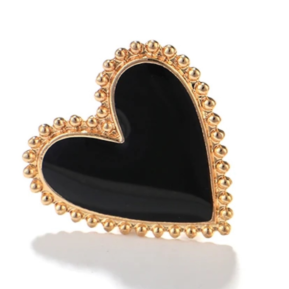 Heart Shaped Oversized Ring - Adjustable - Picture 2 of 4